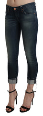 Acht Blue Washed Low Waist Skinny Cropped Denim pant - W26 - Jeans