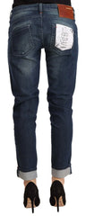 Acht Blue Washed Low Waist Skinny Denim Folded Hem Jeans - W28 - Jeans