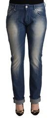 Acht Blue Washed Mid Waist Folded Hem Skinny Jeans - W31