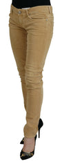 Acht Brown Cotton Corduroy Low Waist Women Casual Jeans - W26 - Jeans