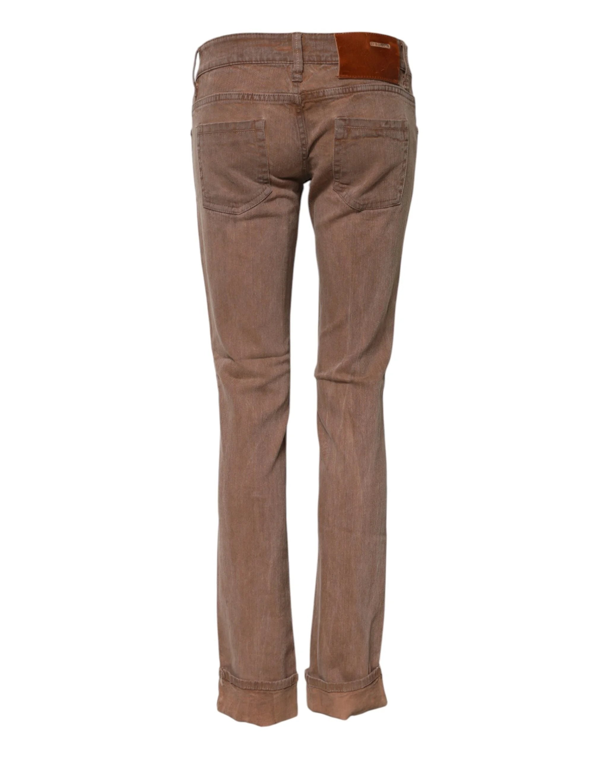 Acht Brown Cotton Slim Fit Denim Low Waist Jeans - W26 - Jeans