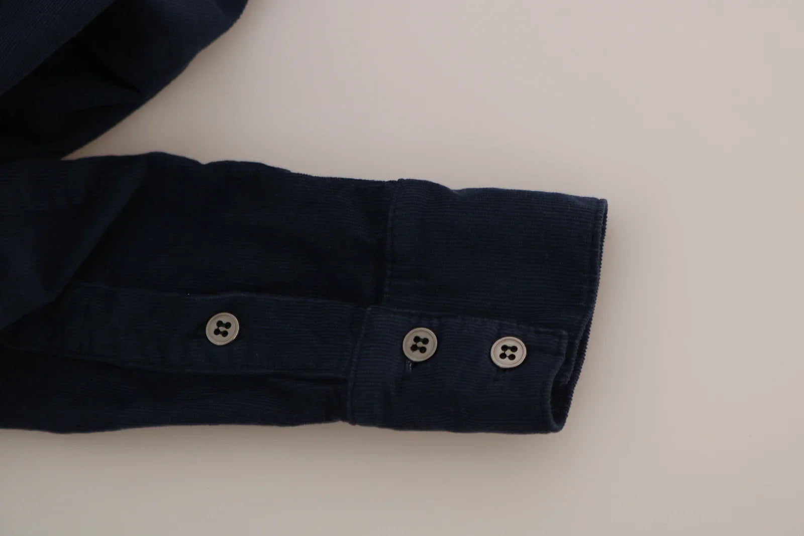 Acht Cotton Blue Corduroy Long Sleeves Shirt Top Blouse - IT38 | XS