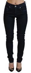 Acht Dark Blue Low Waist Slim Fit Women Denim Jeans - W26 - Jeans