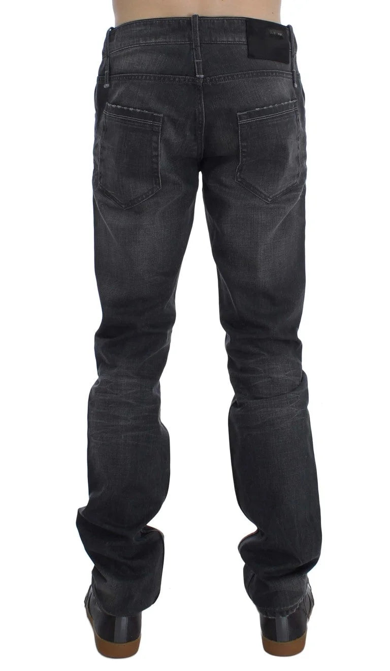 Acht Gray Cotton Regular Low Fit Jeans - W34 - Jeans