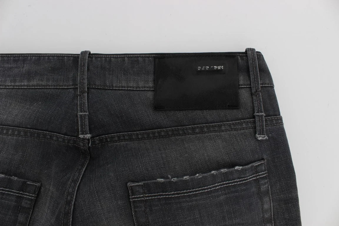 Acht Gray Cotton Regular Low Fit Jeans - W34 - Jeans