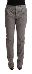 Acht Gray Cotton Straight Fit High Waist Pants - W34 - Jeans