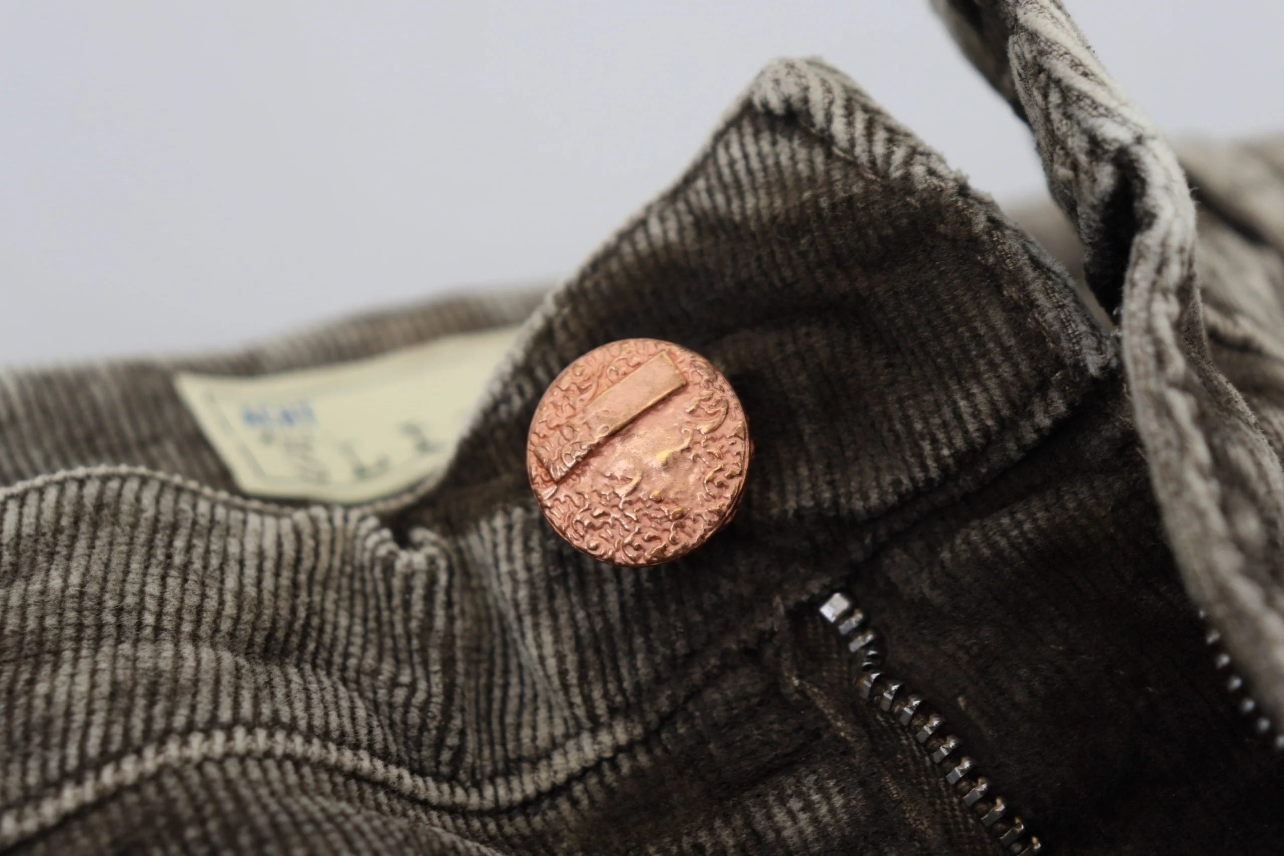 Acht Gray Washed Cotton Corduroy Slim Fit Men Jeans - IT48 | M - Jeans