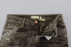 Acht Gray Washed Cotton Corduroy Slim Fit Men Jeans - IT48 | M - Jeans