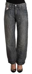Acht Gray Washed Ramie Straight Denim Folded Hem Jeans - W26 | IT40 - Jeans