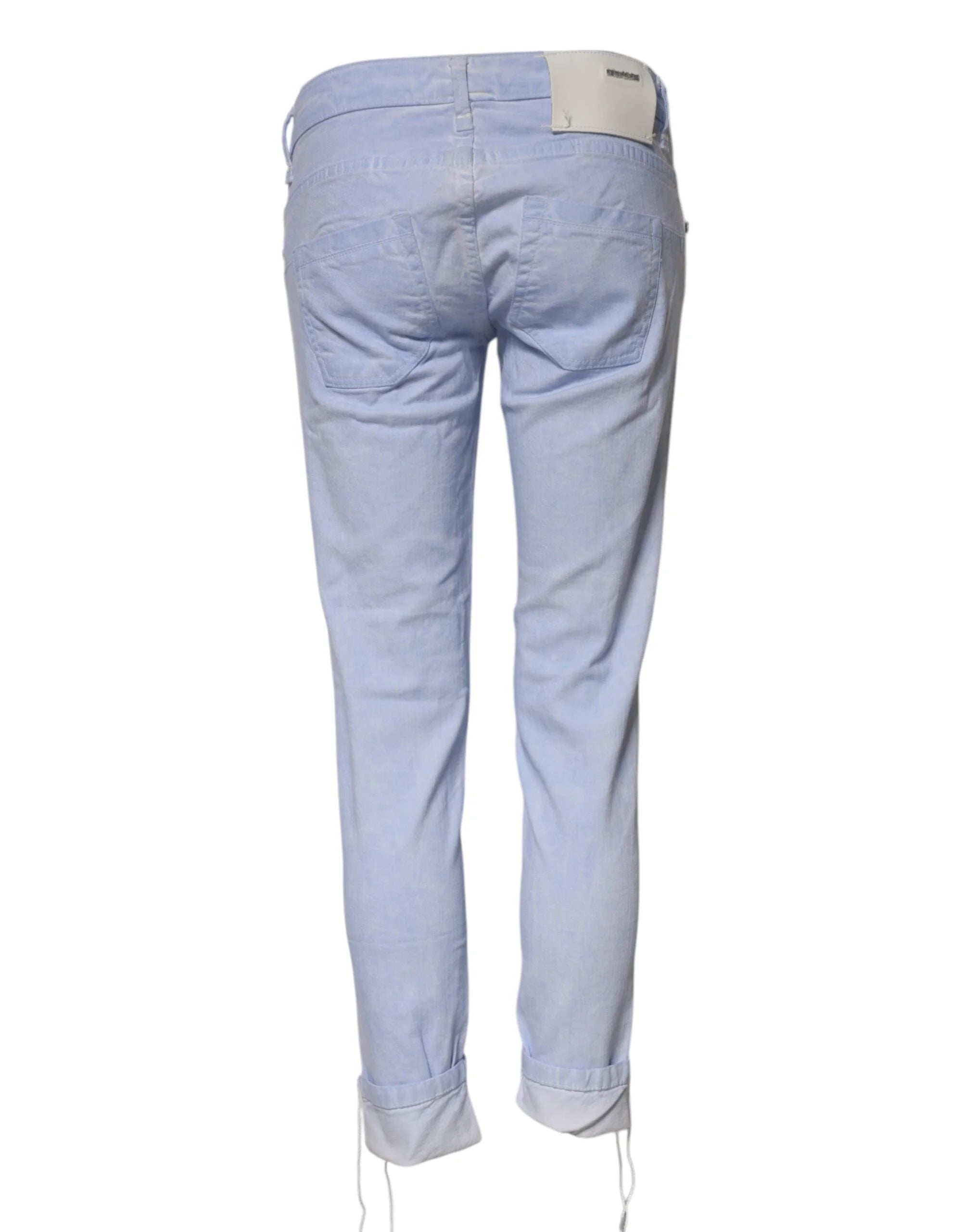 Acht Light Blue Cotton Slim Fit Denim Low Waist Denim Jeans - W26 - Jeans