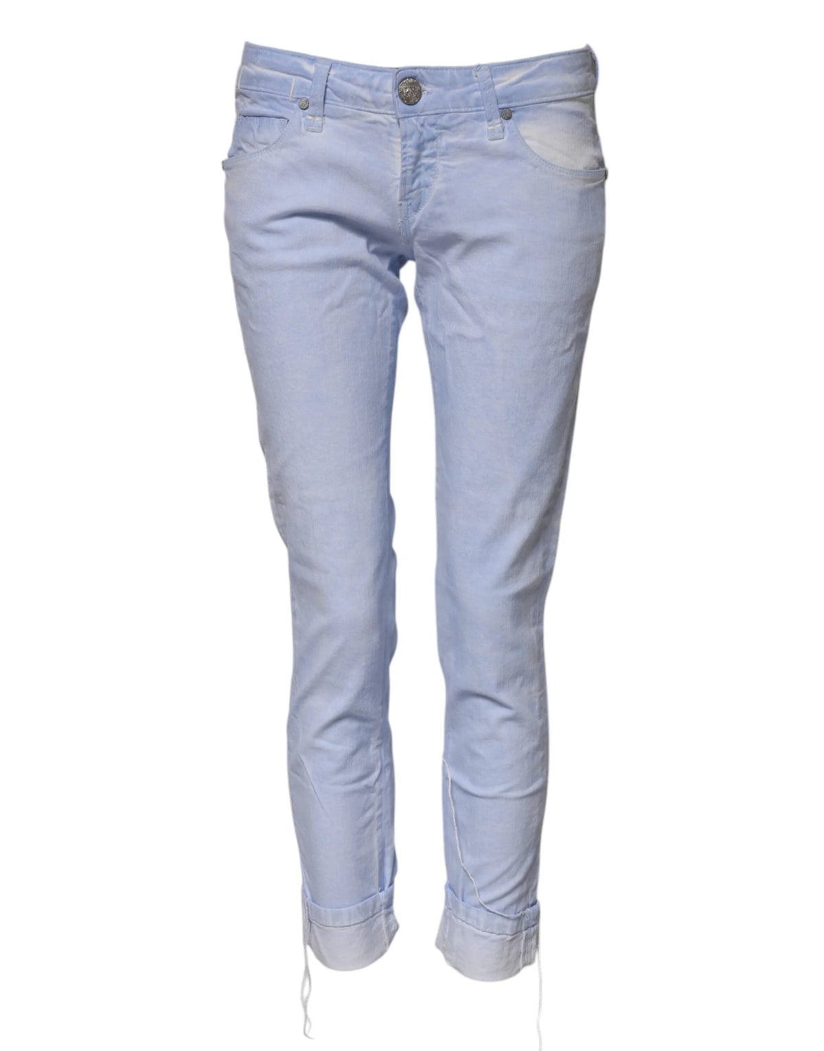 Acht Light Blue Cotton Slim Fit Denim Low Waist Denim Jeans - W26 - Jeans