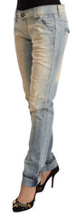 Acht Light Blue Washed Cotton Low Waist Skinny Denim Jeans - IT42|M - Jeans