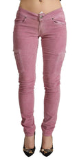 Acht Pink Cotton Low Waist Skinny Denim Cargo Jeans - IT40|S - Jeans