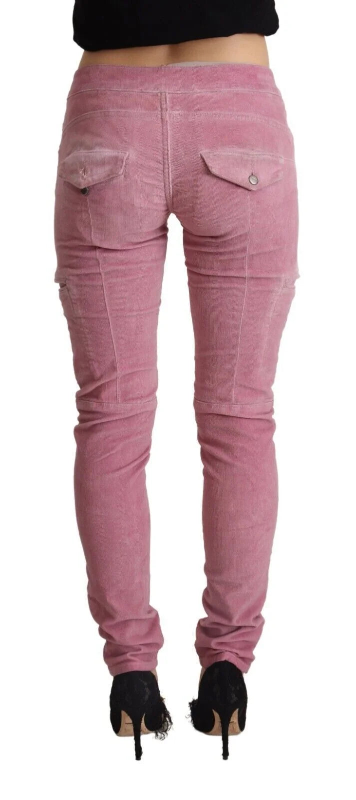 Acht Pink Cotton Low Waist Skinny Denim Cargo Jeans - IT40|S - Jeans