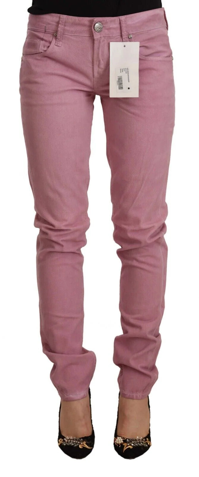 Acht Pink Cotton Slim Fit Women Denim Skinny Jeans - W26 - Jeans