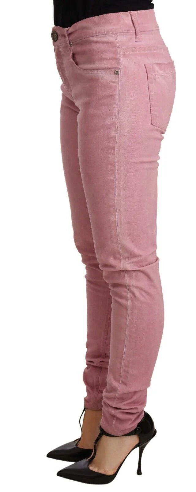 Acht Pink Cotton Slim Fit Women Denim Skinny Pants - W26 | IT40 - Jeans
