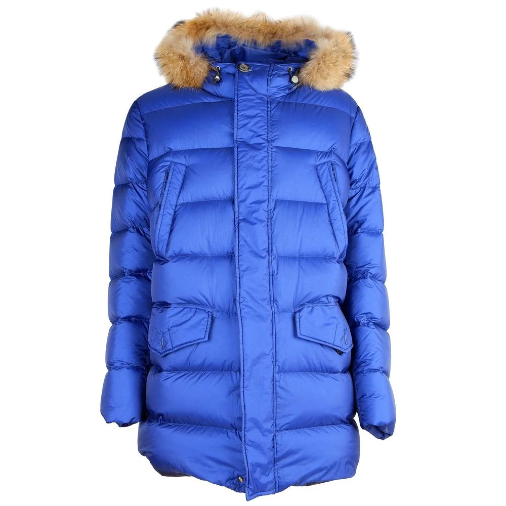 Add Blue Nylon Men Jacket - IT50 | L - Puffer Jackets