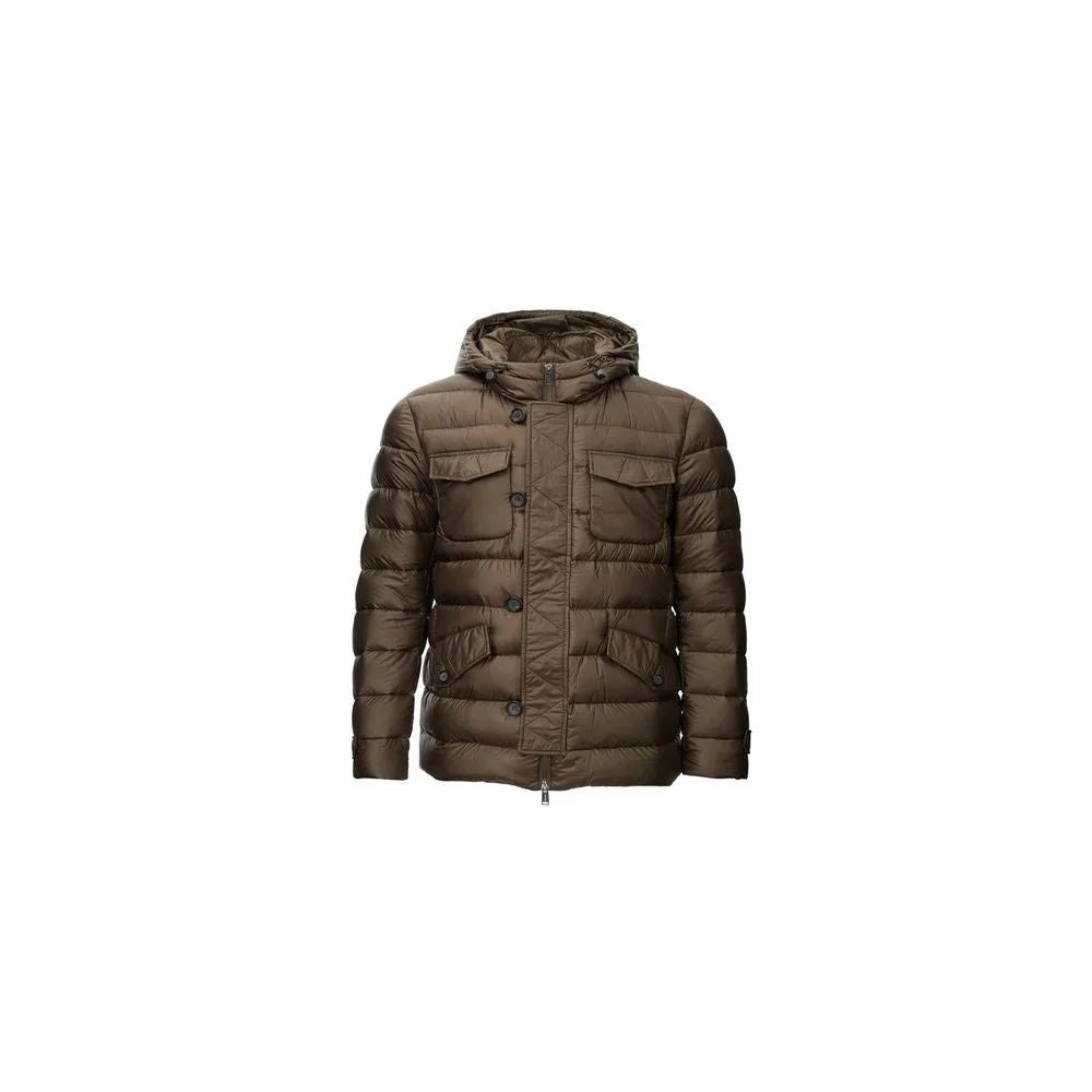 Add Brown Polyamide Men’s Waterproof Jacket - IT50 | L - Puffer Jackets
