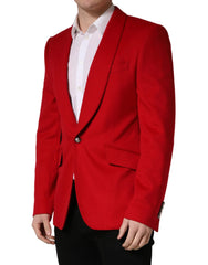 Dolce & Gabbana Red Cashmere Single Breasted Jacket Blazer - IT52 | XL