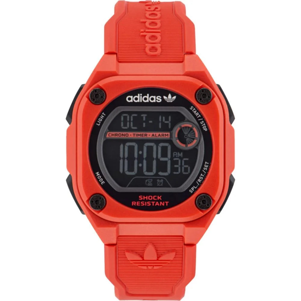 Adidas Red Rubber Digital Watch