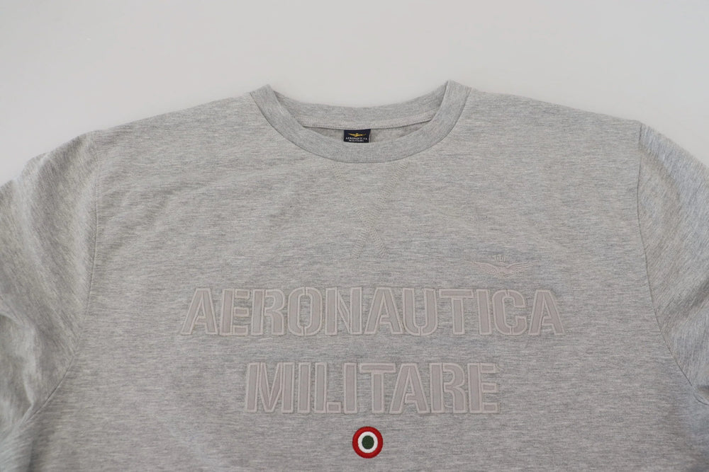 Aeronautica Militare Gray Men Pullover Sweatshirt Sweater - IT54 | XXL - Sweatshirts