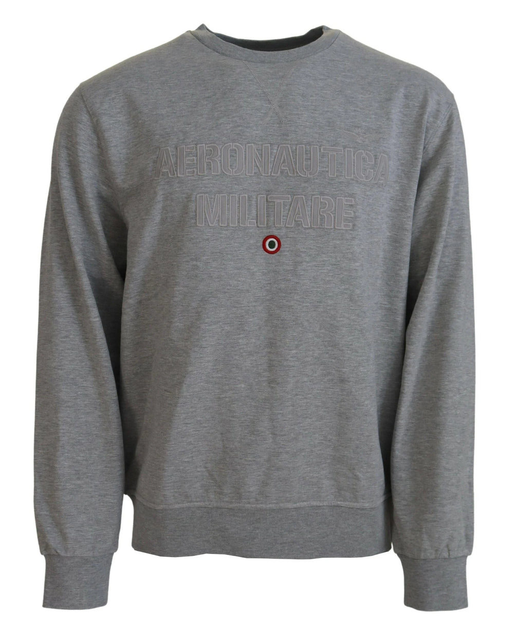 Aeronautica Militare Gray Men Pullover Sweatshirt Sweater - IT54 | XXL - Sweatshirts