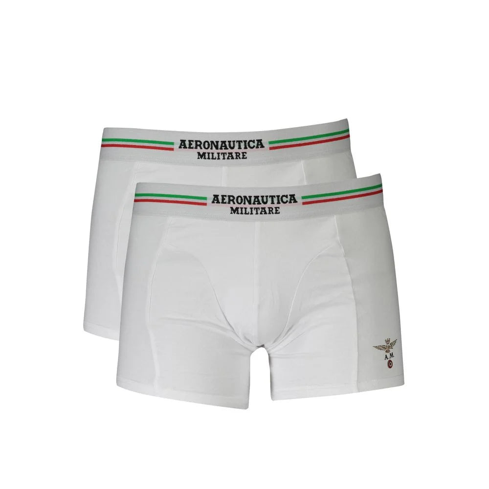 Aeronautica Militare White Cotton Men Boxer - Boxer Briefs