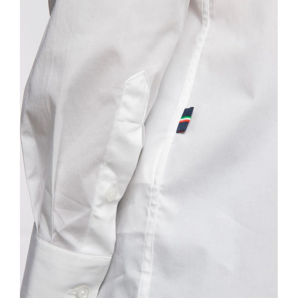 Aeronautica Militare ’White Cotton Men’s Shirt with Slim Fit Design’