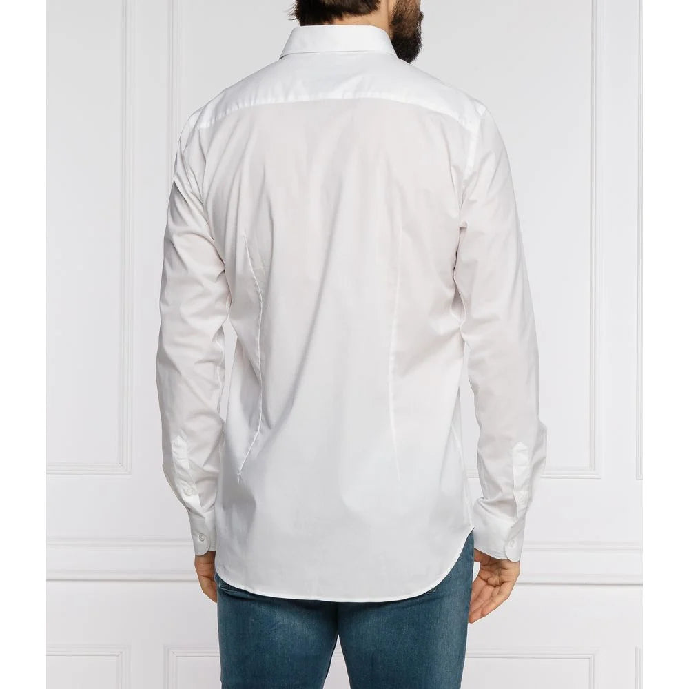 Aeronautica Militare ’White Cotton Men’s Shirt with Slim Fit Design’