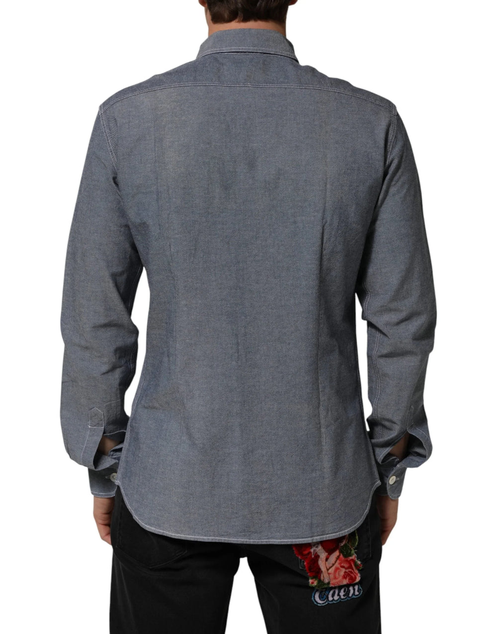 AGLINI Blue Denim Regular Fit Collared Long Sleeve Casual Shirt - IT41 | L - Shirts