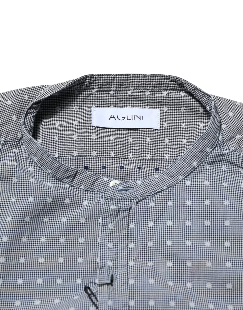 AGLINI Gray Polka Dot Cotton Button Down Long Sleeves Shirt - Shirts