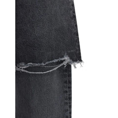 Agolde Black Recycled Cotton Straight-Leg Jeans