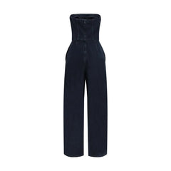 Agolde Blue Cotton Jumpsuit