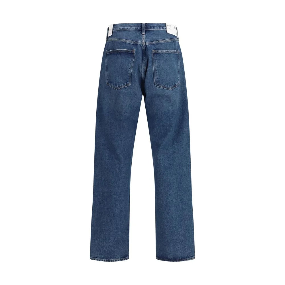 Agolde Blue Cotton Relaxed Fit Jeans