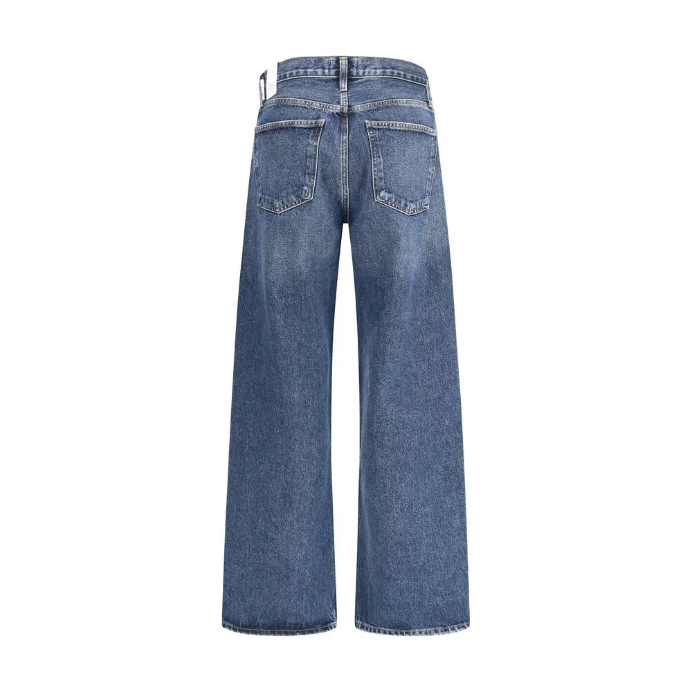 Agolde Blue Cotton Straight-Leg Jeans