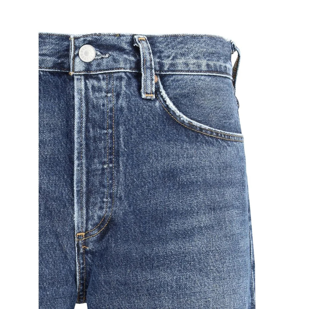 Agolde Blue Cotton Straight-Leg Jeans
