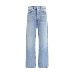 Agolde Light Blue Cotton Relaxed Fit Jeans