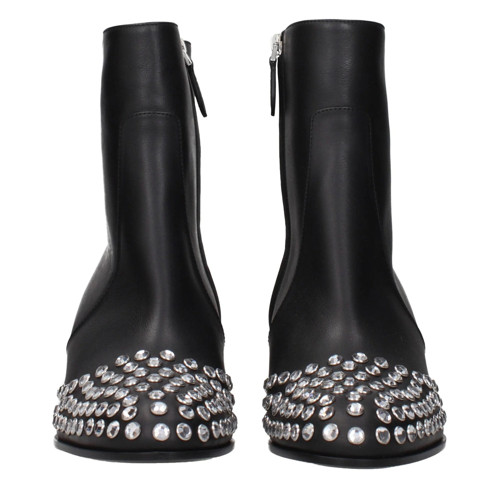 Alaïa Black Leather Ankle Boots