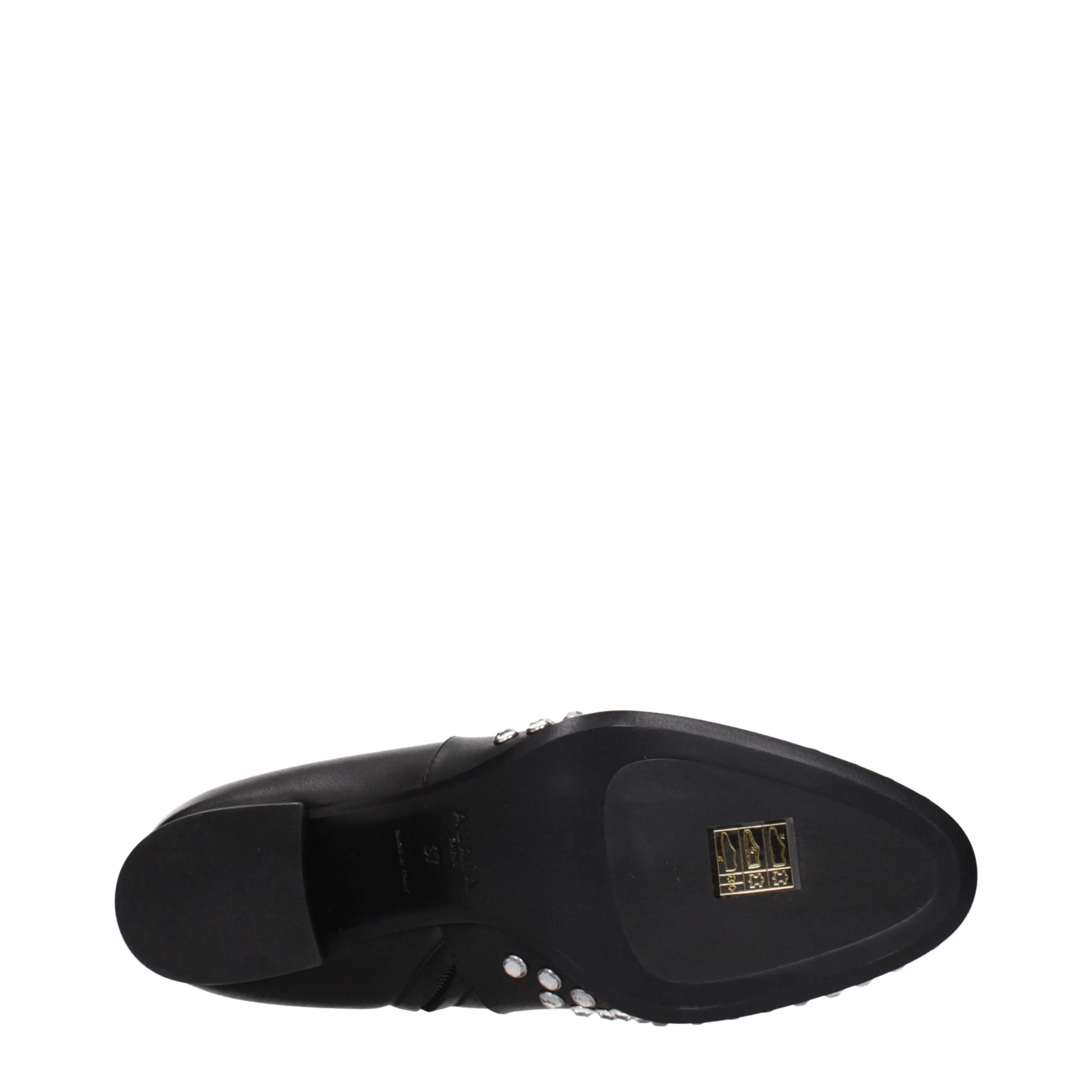 Alaïa Black Leather Ankle Boots