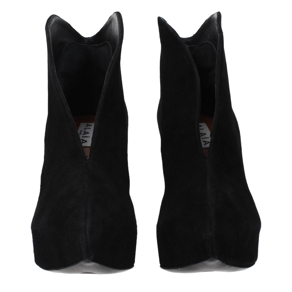 Alaïa Black Leather Ankle Boots