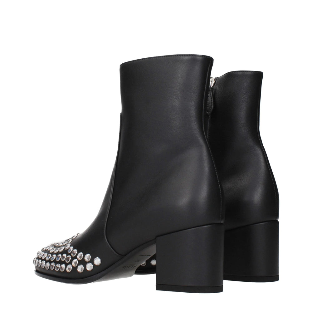 Alaïa Black Leather Ankle Boots