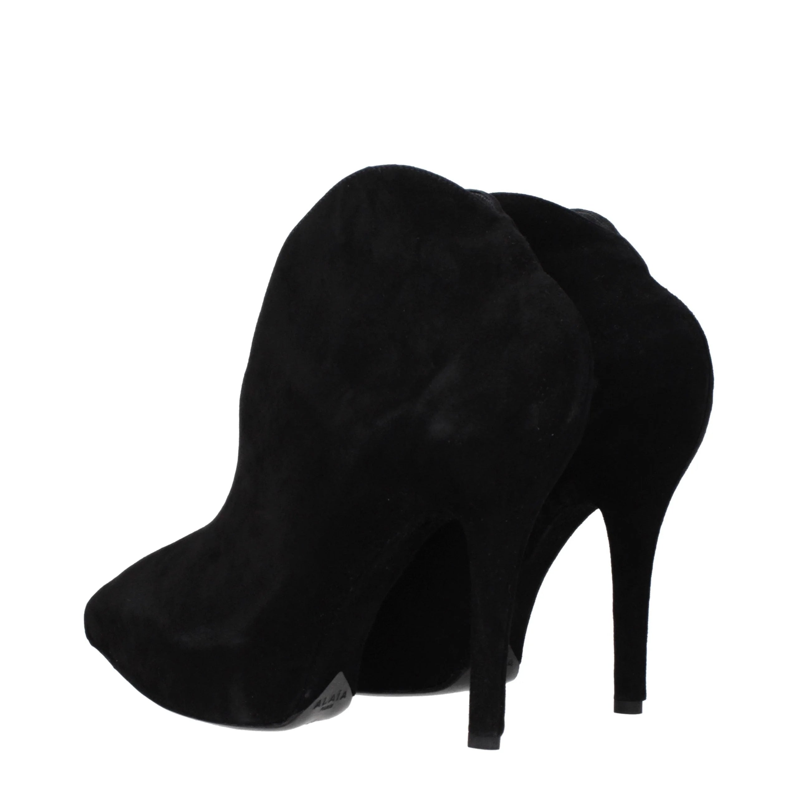 Alaïa Black Leather Ankle Boots
