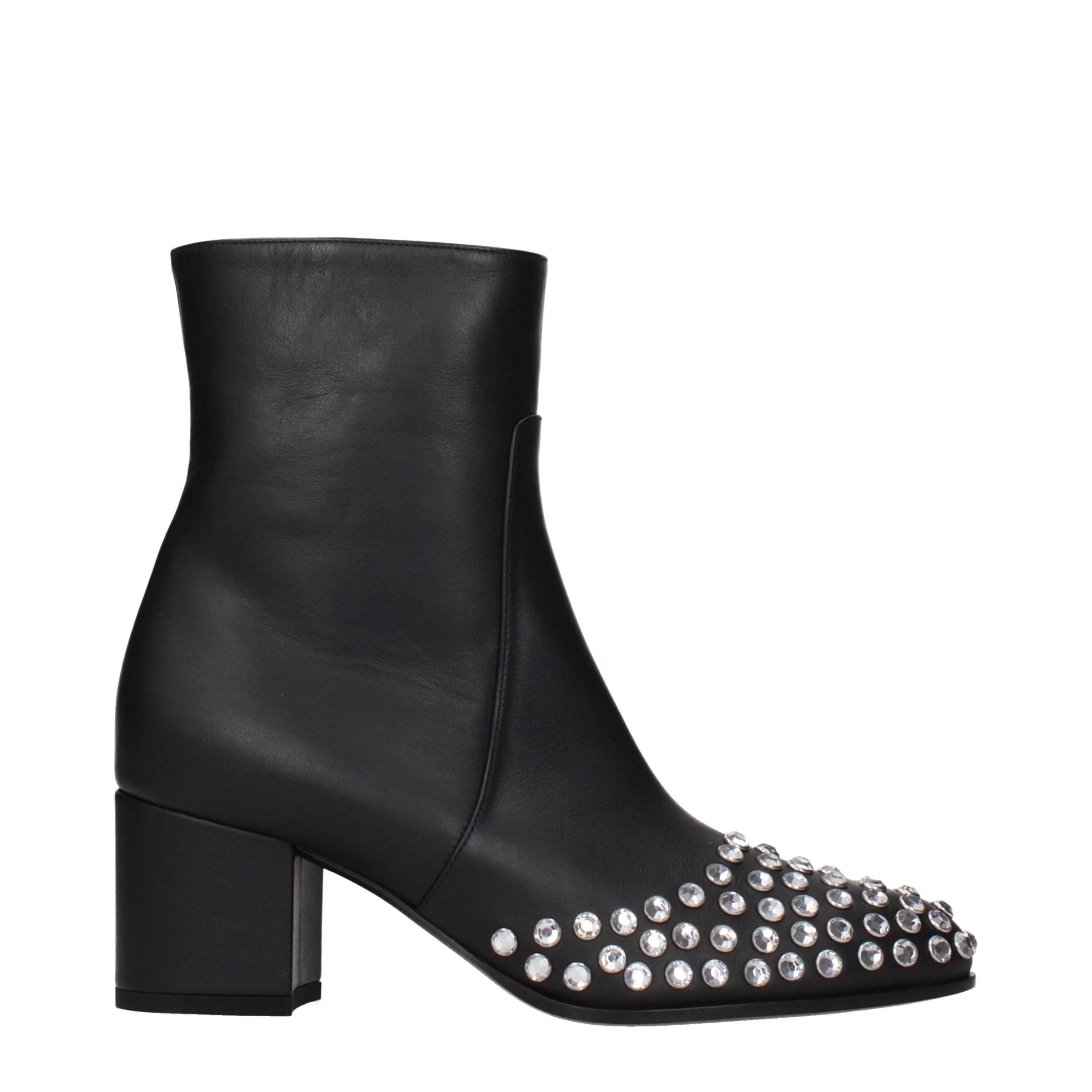Alaïa Black Leather Ankle Boots