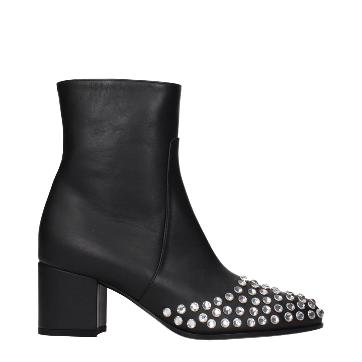 Alaïa Black Leather Ankle Boots