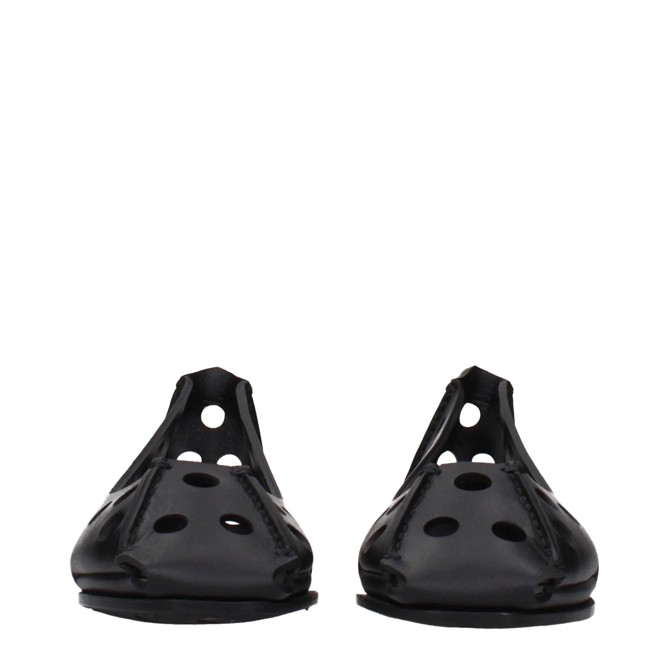 Alaïa Black Leather Ballet Flats