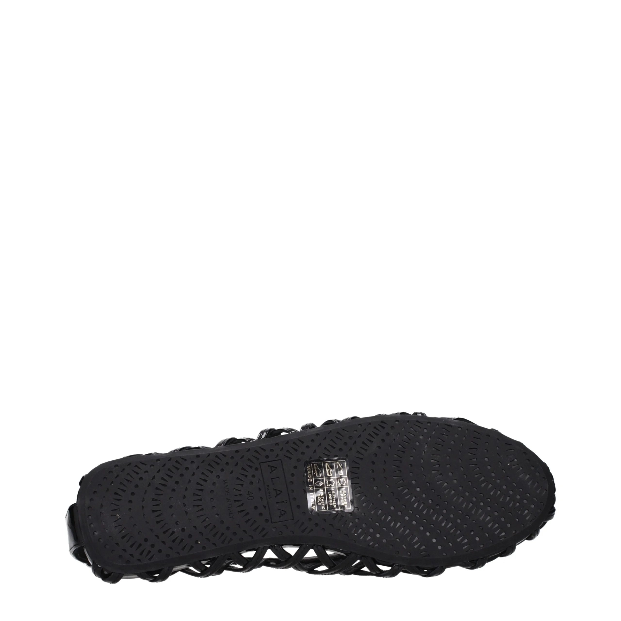 Alaïa Black Leather Ballet Flats - EU40/US10