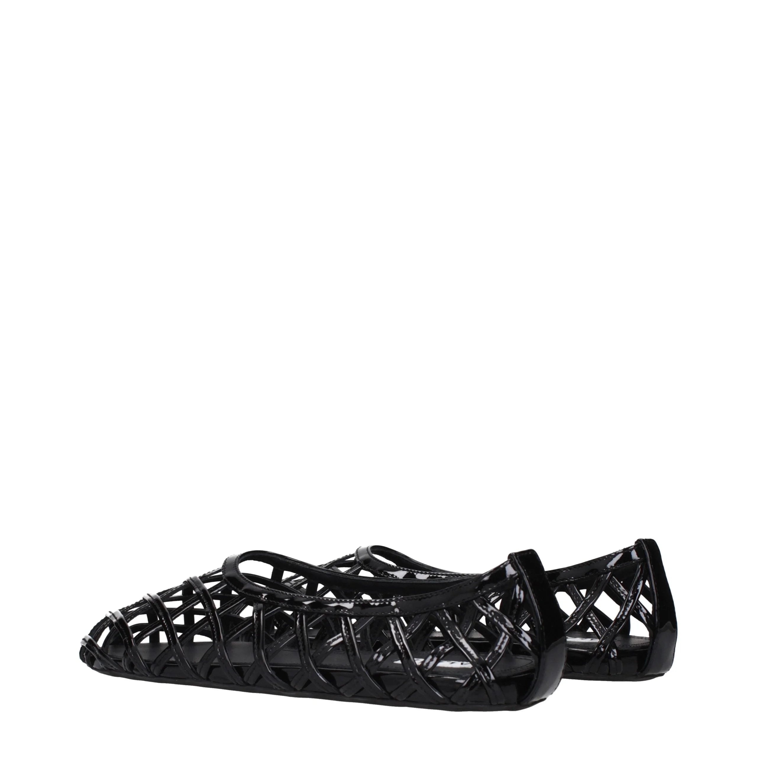 Alaïa Black Leather Ballet Flats - EU40/US10