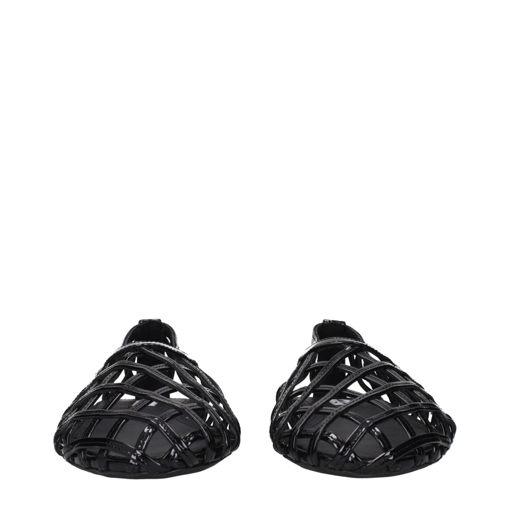 Alaïa Black Leather Ballet Flats - EU40/US10