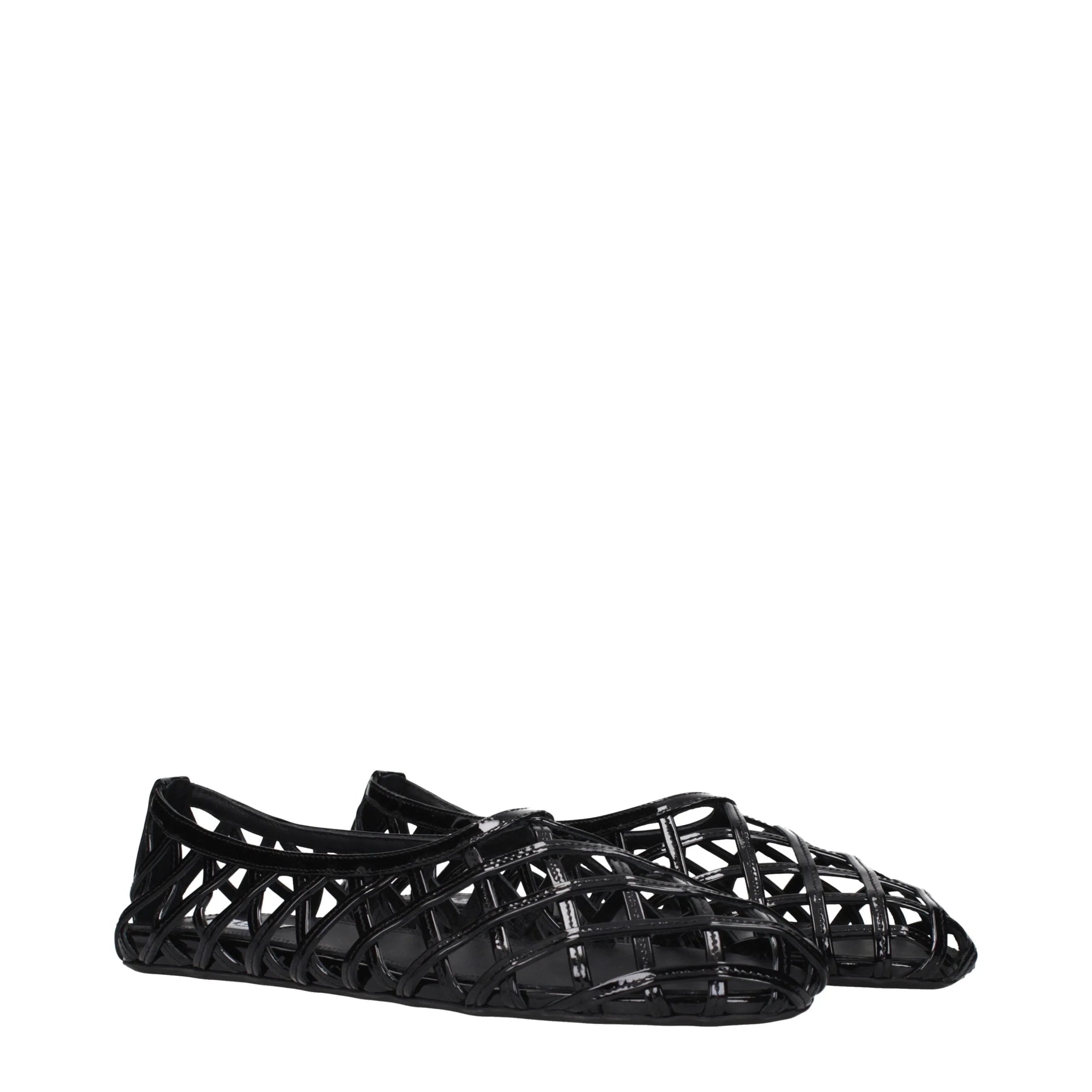 Alaïa Black Leather Ballet Flats - EU40/US10