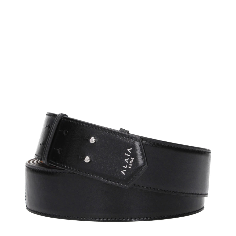 Curele negre din piele Alaïa